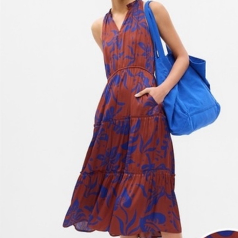 GAP Brown and Blue Floral Dress